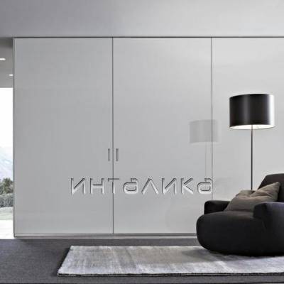 Компланарная система раздвижения двух дверей BORTOLUZZI Slider-L70 тип 33 для высоких шкафов с доводчиком на открывание и закрывание I ширина корпуса 3200-3399 мм, длина шины L=3199 мм