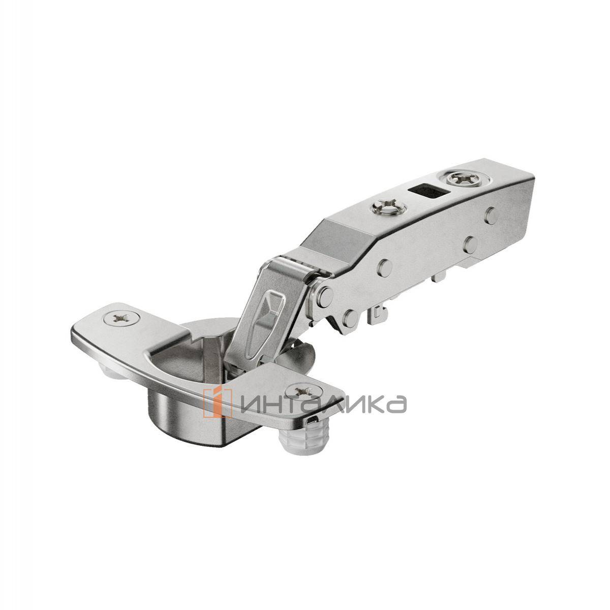 Петля HETTICH Сенсис / Sensys 8645I (B12.5) 110°, для дверей 15-24 мм, накладная, с доводчиком, Ø35, под пресс, никель