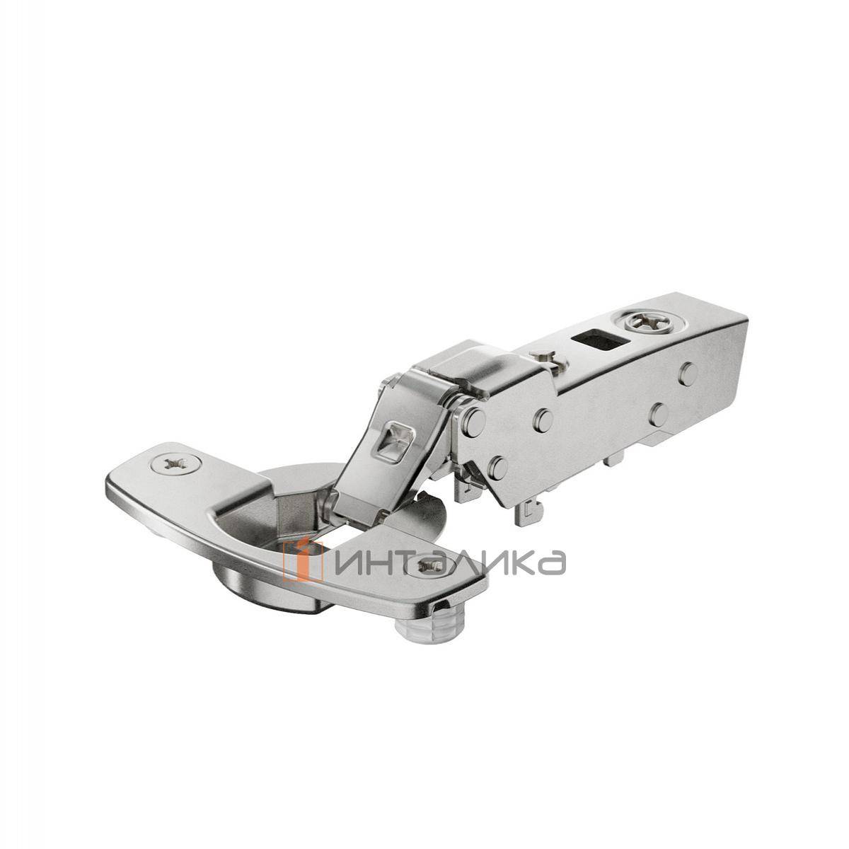 Петля HETTICH Сенсис / Sensys 8646I (B3) 110°, для дверей 10-19 мм, полунакладная, с доводчиком, Ø35, под пресс, никель