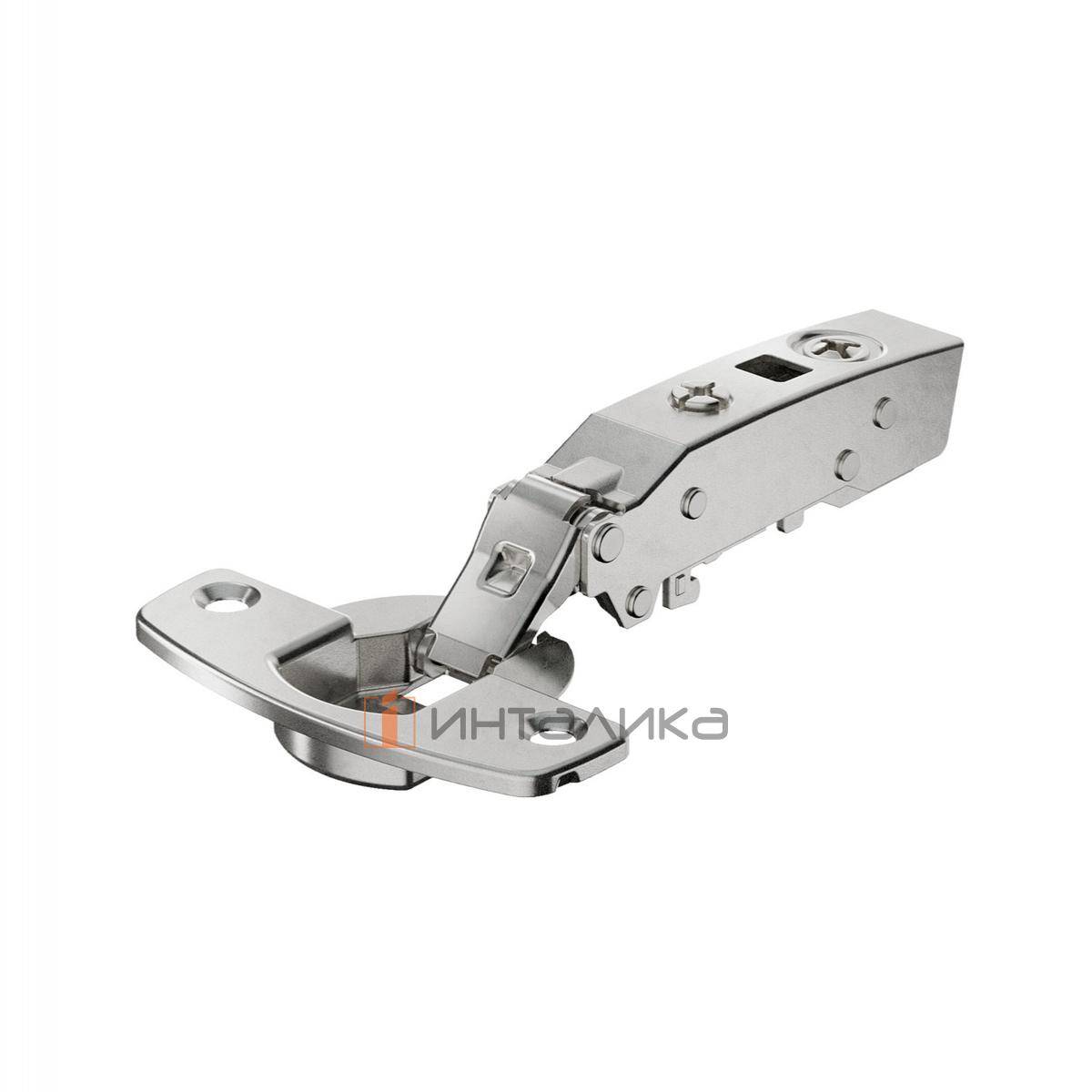 Петля HETTICH Сенсис / Sensys 8676 (B12.5) 110°, для дверей 10-16 мм, накладная, без пружины, Ø35, под саморезы, никель