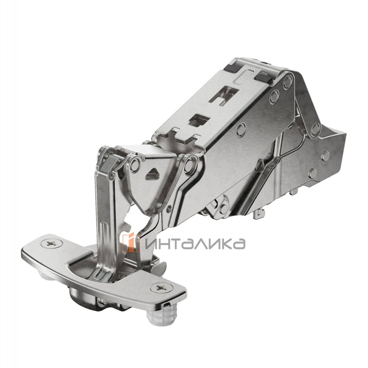 Петля HETTICH Сенсис / Sensys 8657I (B3) 165°, для дверей 15-32 мм, полунакладная, с доводчиком, Ø35, под пресс, никель