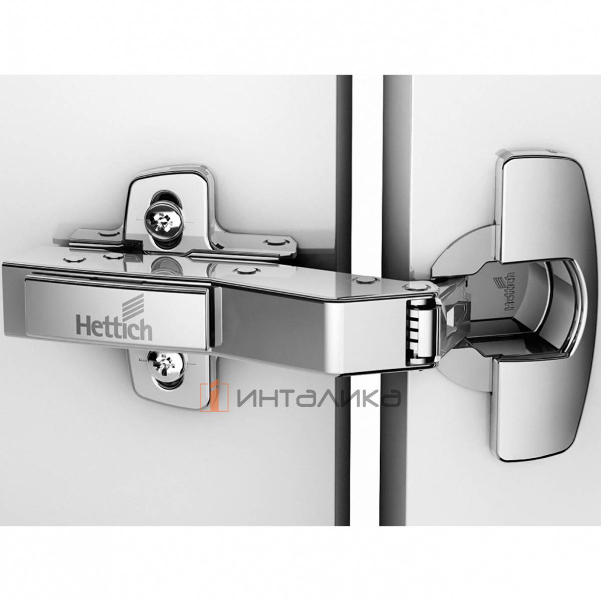 Петля HETTICH Сенсис / Sensys 8639I W30 (B-16) 95°, угловая, для дверей 15-28 мм, вкладная, с доводчиком, Ø35, под пресс, никель