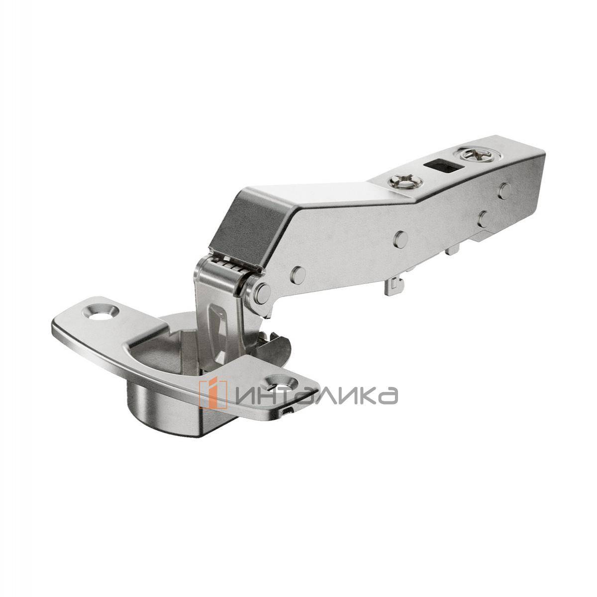 Петля HETTICH Сенсис / Sensys 8639I W45 (B-2) 95°, угловая, для дверей 15-28 мм, накладная, с доводчиком, Ø35, под саморезы, никель