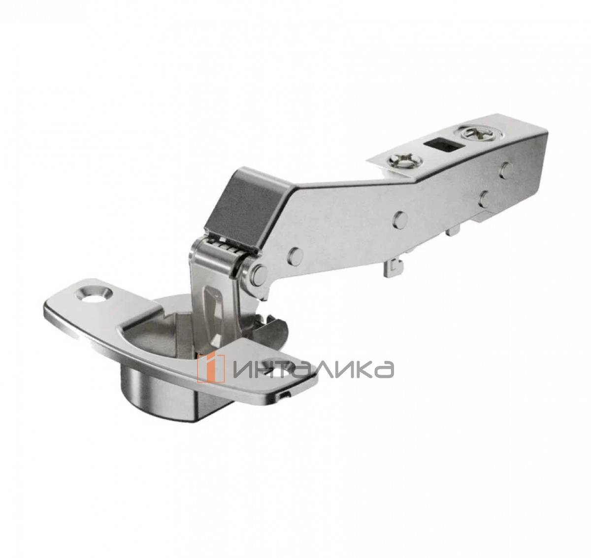 Петля HETTICH Сенсис / Sensys 8639I W45 (B-2) 95°, угловая, для дверей 15-28 мм, накладная, с доводчиком, Ø35, под пресс, никель
