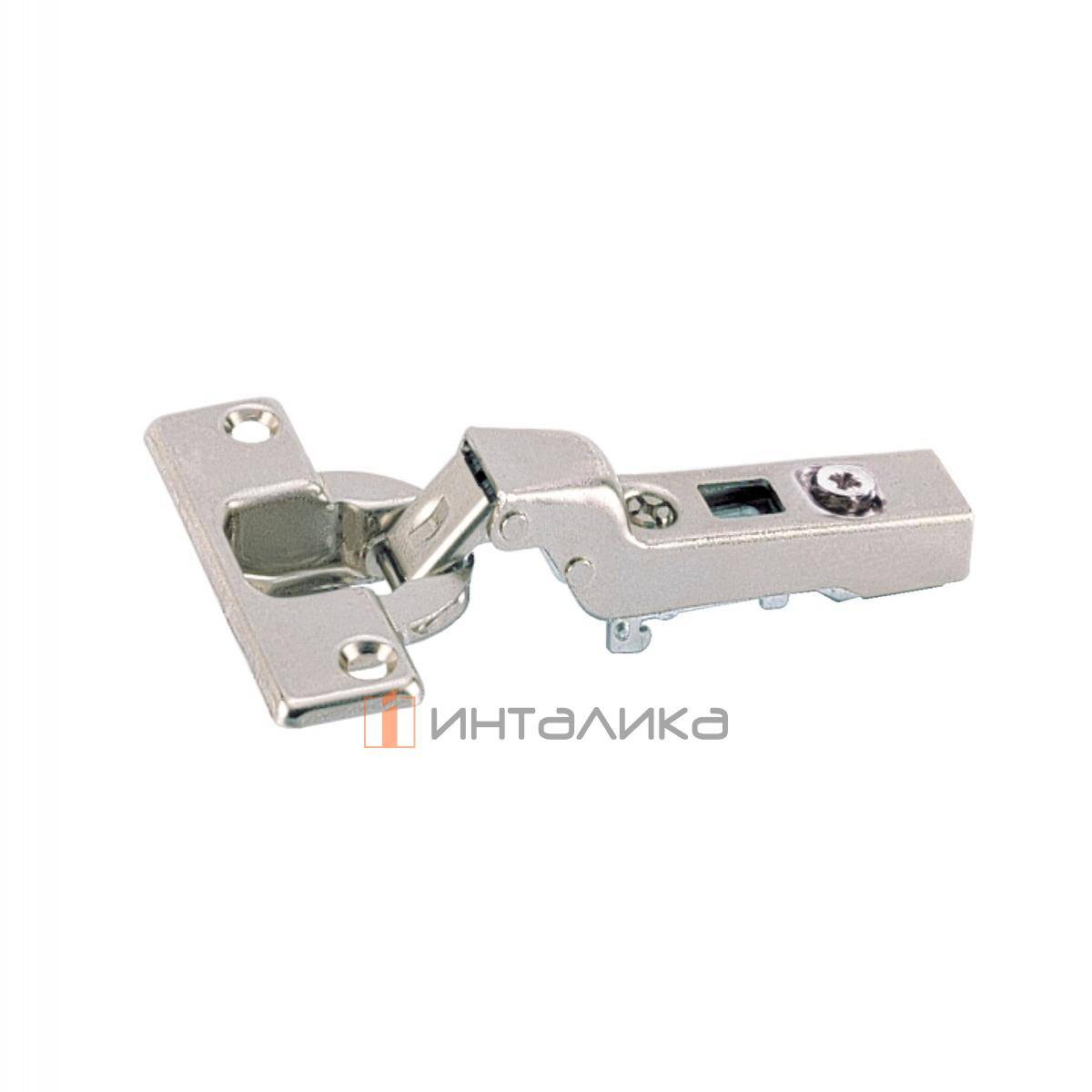 Петля HETTICH Интермат / Intermat 9966 (B3) 95°, для дверей 14-32 мм, полунакладная, без пружины, Ø35, под саморезы, никель