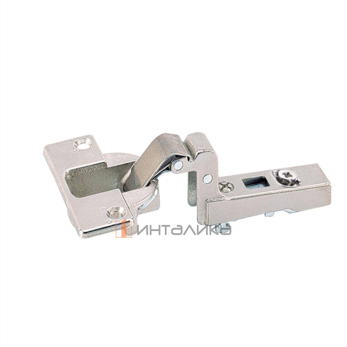 Петля HETTICH Интермат / Intermat 9935 (B-3) 95°, для дверей 26-43 мм, вкладная, Ø40, под саморезы, никель