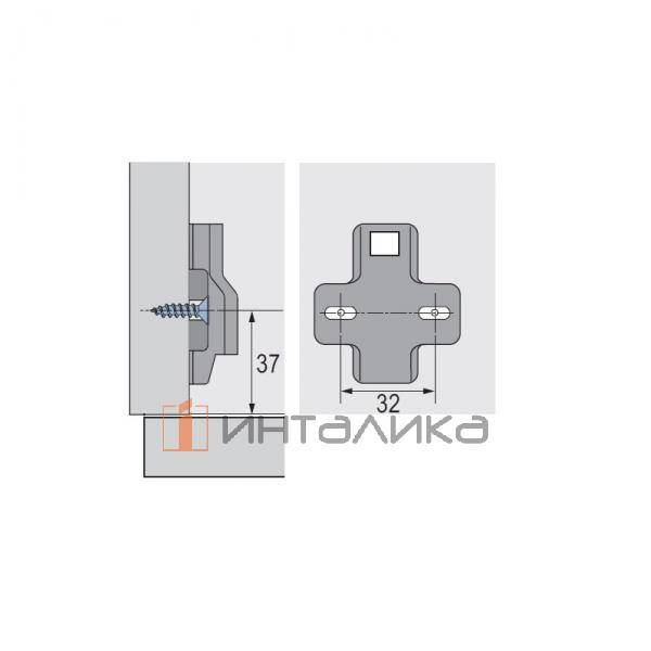Монтажная планка крестообразная HETTICH 8099 для Сенсис / Sensys и Интермат / Intermat, LR37, D0, под прикручивание