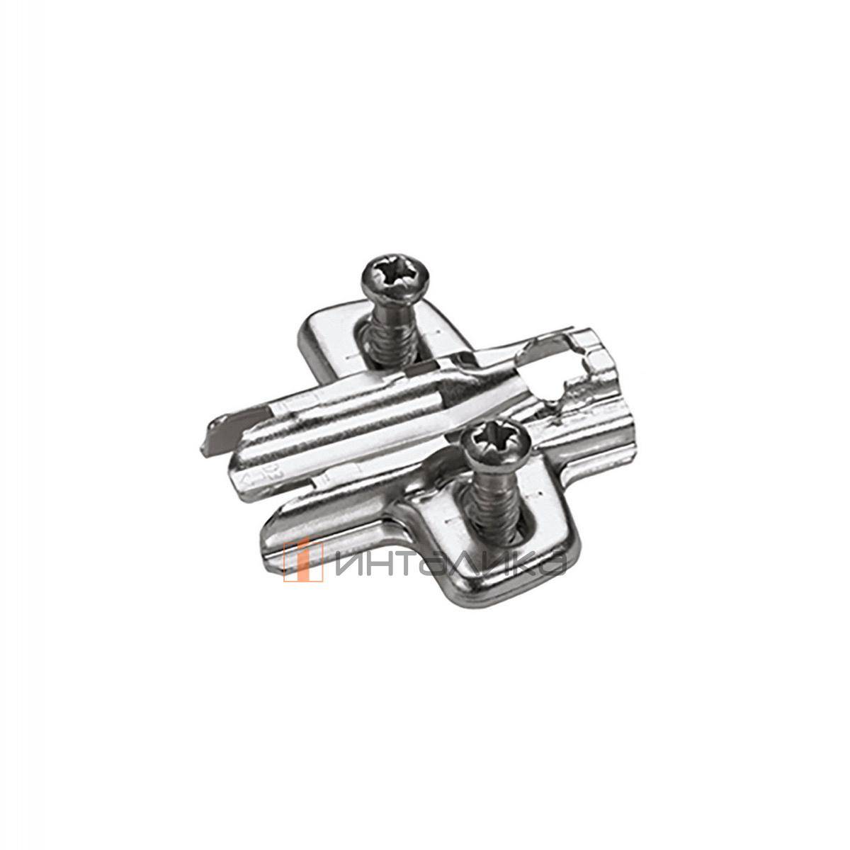 Монтажная планка крестообразная HETTICH 8099 для Сенсис / Sensys и Интермат / Intermat, LR37, D0, с предустановленными евровинтами