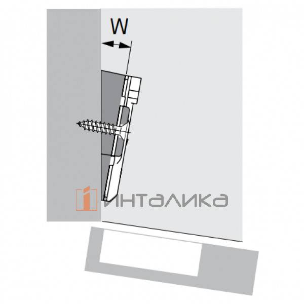 Угловой дистанционный адаптер HETTICH для ответной планки Сенсис / Sensys, угол 15°, никель