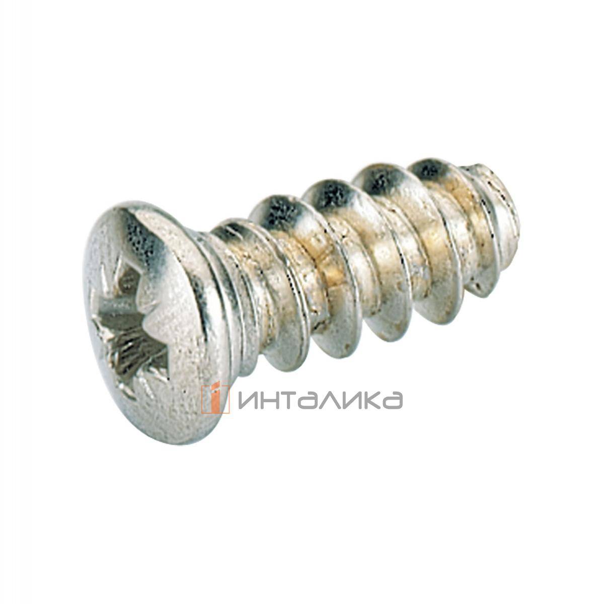 Винт прямого крепления с потайной головкой, Ø6,3х11 мм, сталь никелированная