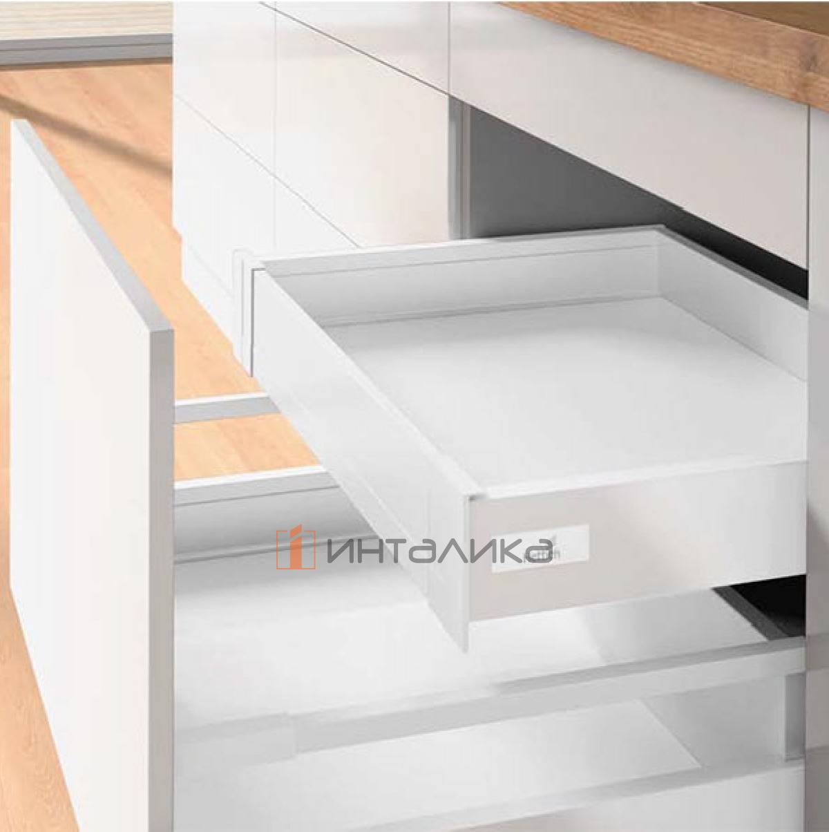 Внутренний ящик HETTICH ИнноТех Атира Квадро V6 Бесшумное закрывание / InnoTech Atira Quadro V6 Silent System, полное выдвижение, B600, H70, NL300, G30, белый