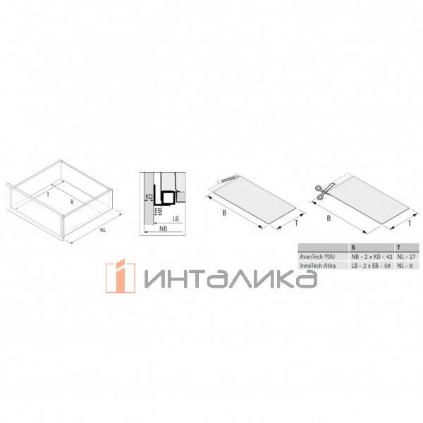 Противоскользящий коврик HETTICH для ящиков АванТех Ю / AvanTech You, 500х5000, пластик, антрацит