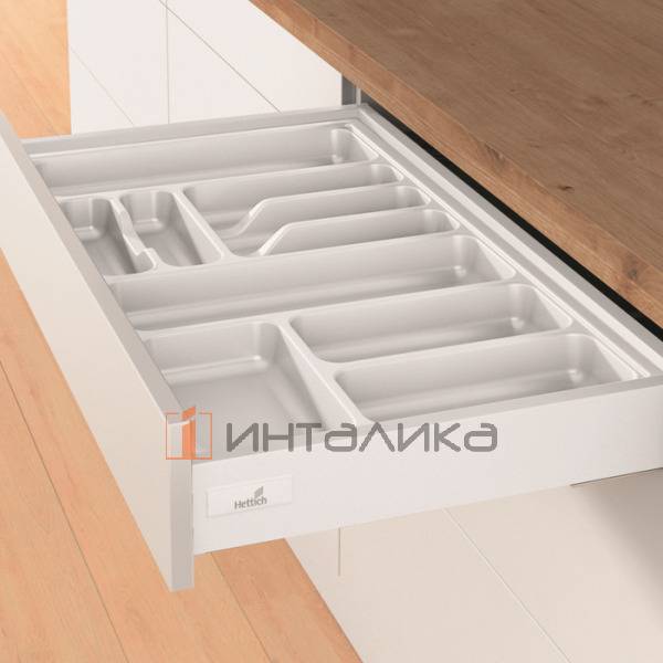 Организация HETTICH ОргаТрей /OrgaTray 440 для ящиков ИнноТех Атира / InnoTech Atira, АванТех Ю / AvanTech You и АркиТех / ArciTech, B175-200, T370-440, H55, пластик, белый
