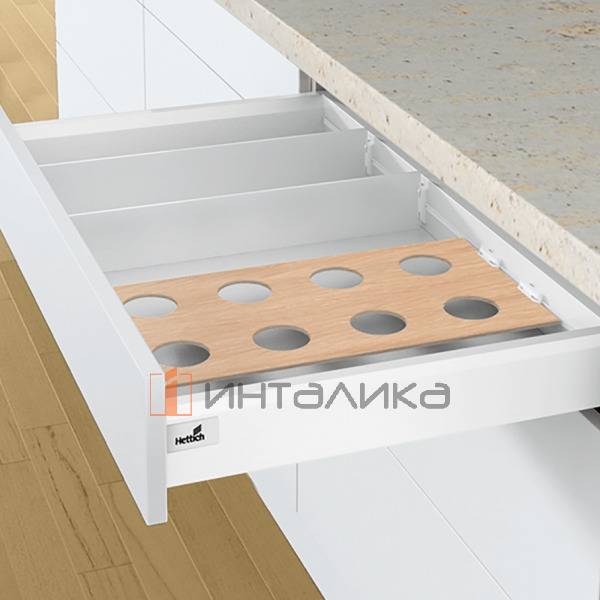 Профиль HETTICH ОргаСтрайп / OrgaStripe для АванТех Ю / AvanTech You и ИнноТех Атира / InnoTech Atira, L1100, пластик, белый