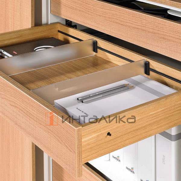 Профиль HETTICH ОргаСтрайп / OrgaStripe для АванТех Ю / AvanTech You и ИнноТех Атира / InnoTech Atira, L1100, пластик, антрацит