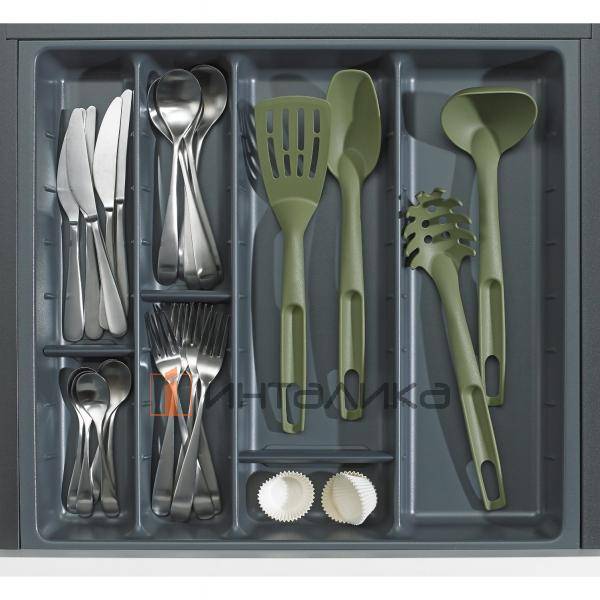 Организация HETTICH ОргаТрей /OrgaTray 590 для ящиков ИнноТех Атира / InnoTech Atira, NL420, KB600, 507х412, антрацит