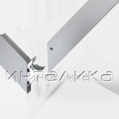 Фасадный профиль CLIPPER, для наклейки стекла 4мм, L3м, алюминий, белый