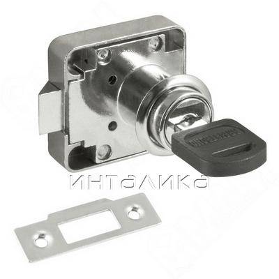 Замок для 1-ой двери, выдвижной автом., 1 оборот, хром