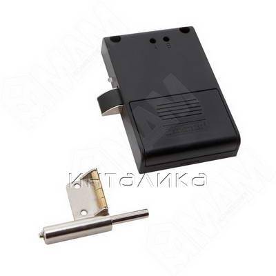 Замок выдвижной, электронный, ARMSTRONG Rfid Invisible для одной распашной деревянной двери, тощина фасада 16-30мм, монтаж без сверления, частота 13,56 мГц, цвет черный