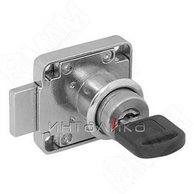 Замок с индикатором для 1-ой двери, выдвижной, 1 оборот, хром