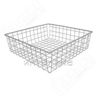 Корзина сетчатая, 500х500х120 мм, металлик серебристый