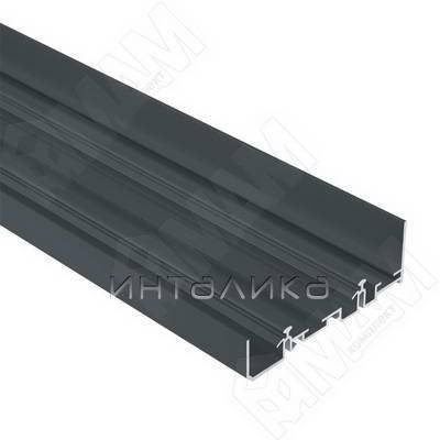 PS48 Направляющая верхняя усиленная, быстрый монтаж, черный, L-6000