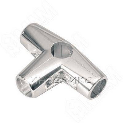 Угловой соединитель 4-х труб , хром