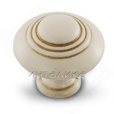 Ручка-кнопка D30мм cлоновая кость/золото винтаж