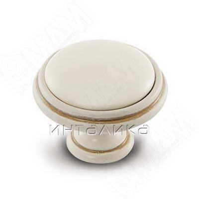 Ручка-кнопка D35мм cлоновая кость/золото винтаж керамика