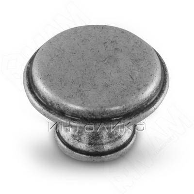 Ручка-кнопка D30мм серебро состаренное