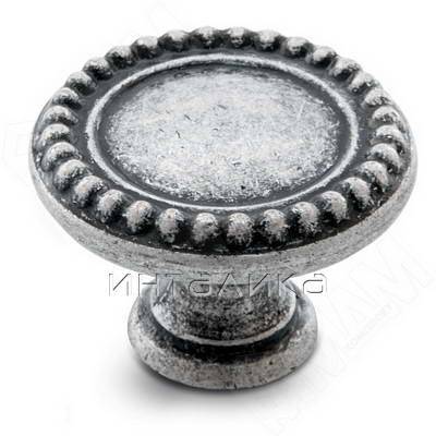 Ручка-кнопка D30мм серебро состаренное