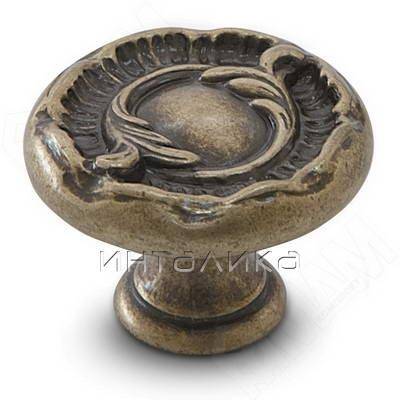 Ручка-кнопка D30мм бронза состаренная