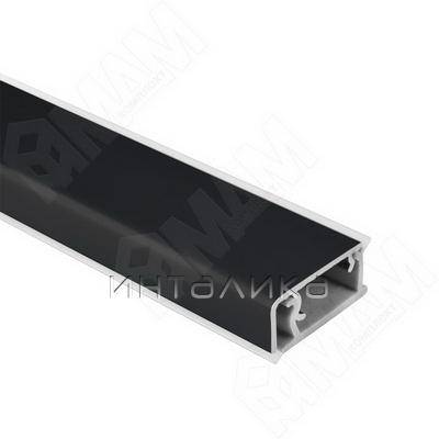 Плинтус алюминиевый прямоугольный горизонтальный L=4,2м, чёрный матовый