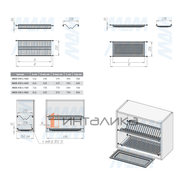 INOX 430 L=860