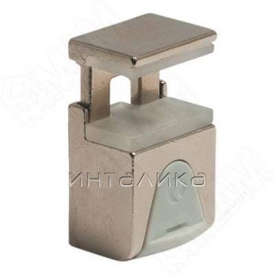 KUBIC Полкодержатель для стеклянных полок толщиной 4-9 мм, под саморез, никель