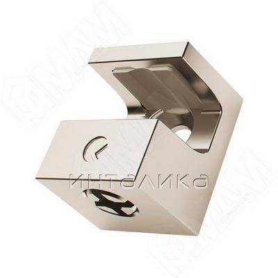 KRISTAL Полкодержатель для стеклянных полок толщиной 5-6 мм, под саморез, никель