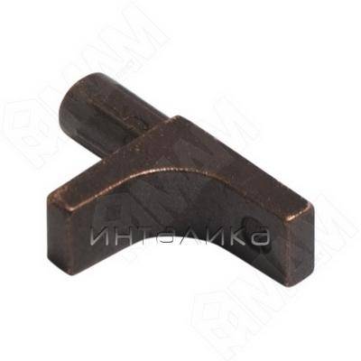 K-LINE Полкодержатель с дополнительным упором для деревянных полок без фиксации, бронза