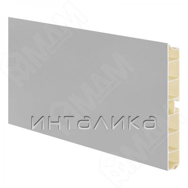 Цоколь пластиковый (высота 100, длина 4000 мм), алюминий гладкий матовый
