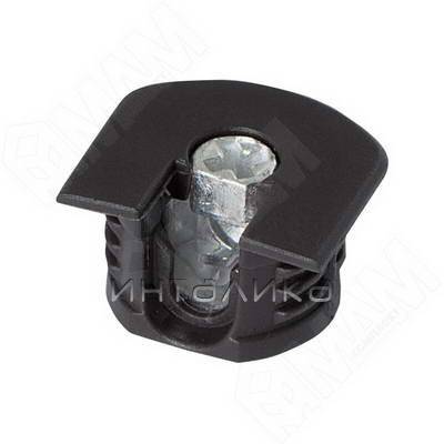 Эксцентрик усиленный в пластиковом корпусе 16 мм с бортиком, черный