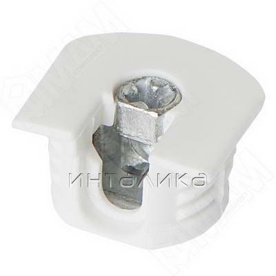 Эксцентрик усиленный в пластиковом корпусе 16 мм с бортиком, белый