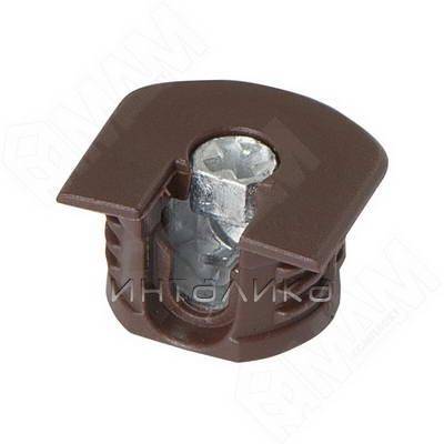 Эксцентрик усиленный в пластиковом корпусе 16 мм с бортиком, коричневый