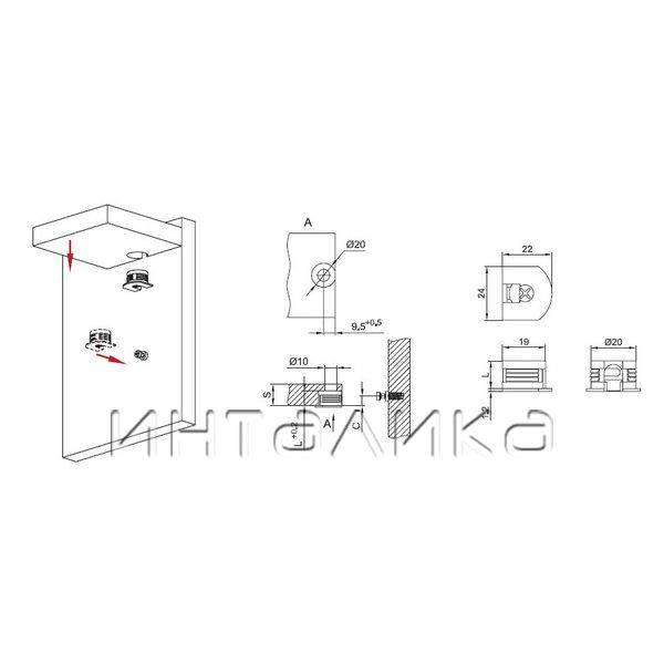 Эксцентрик усиленный в пластиковом корпусе 16 мм, бежевый