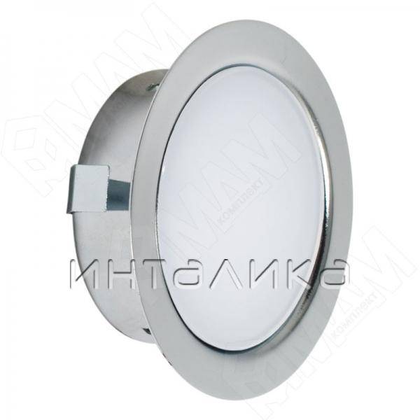 Светильник светодиодный точечный врезной, хром, 12V, нейтральный белый 4000К, 4W