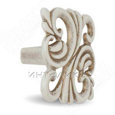 Ручка-кнопка 32мм cлоновая кость/золото винтаж