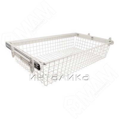 BELLE Корзина для белья, 900 мм, белый, полн. выдв.