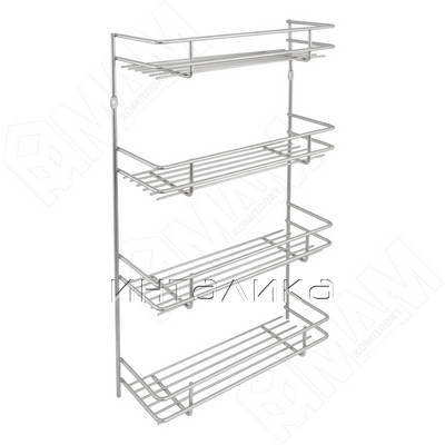 Полка четырехуровневая, металлик серебристый