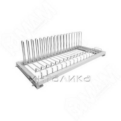 GALAXY Посудосушитель для тарелок с гладкой рамкой и держателем задней стенки, 600 мм, хром