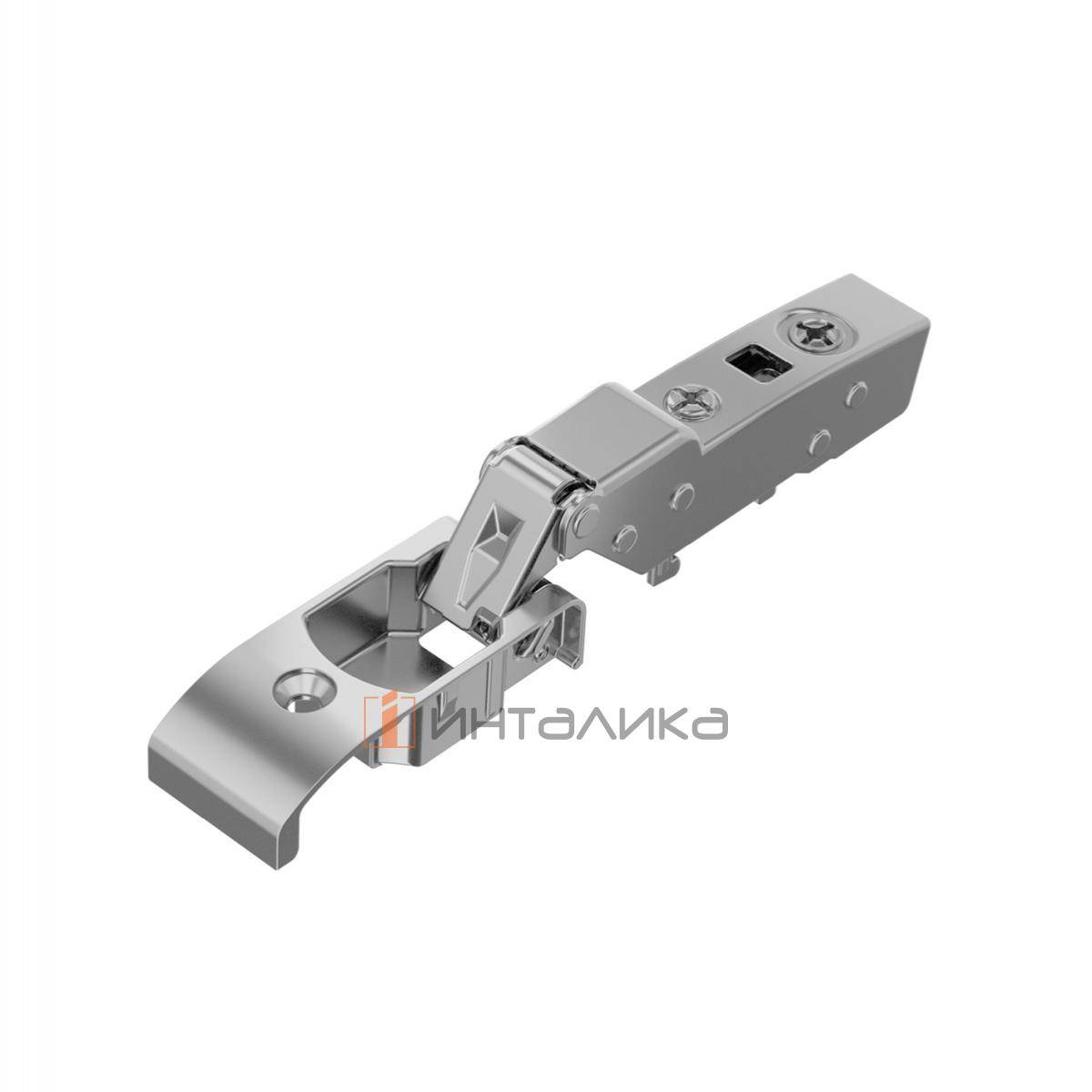 Петля HETTICH Сенсис / Sensys 8645i (B4) 110°, для стеклянных дверей, с доводчиком, под приклеивание, никель