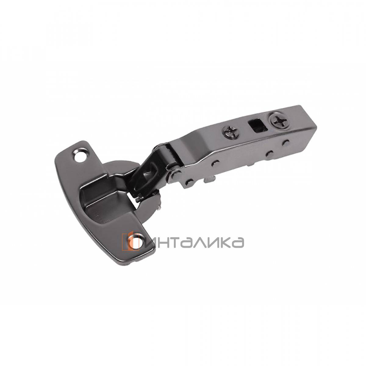 Петля HETTICH Сенсис / Sensys 8675 (B12.5) 110°, для дверей 15-24 мм, накладная, без пружины, Ø35, под саморезы, черный обсидиан