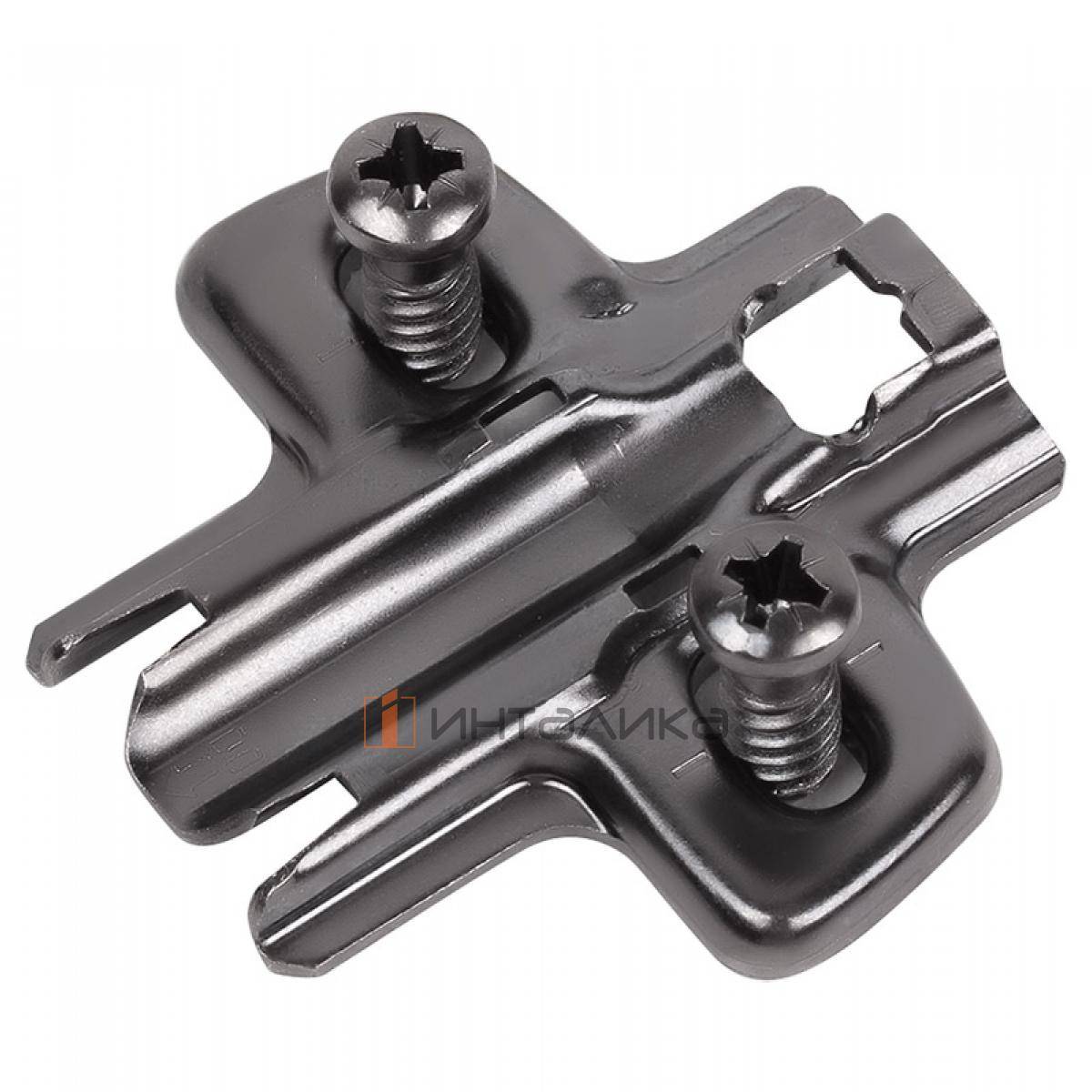 Монтажная планка крестообразная HETTICH 8099 для Сенсис / Sensys, LR37, D0, с предустановленными евровинтами, черный обсидиан